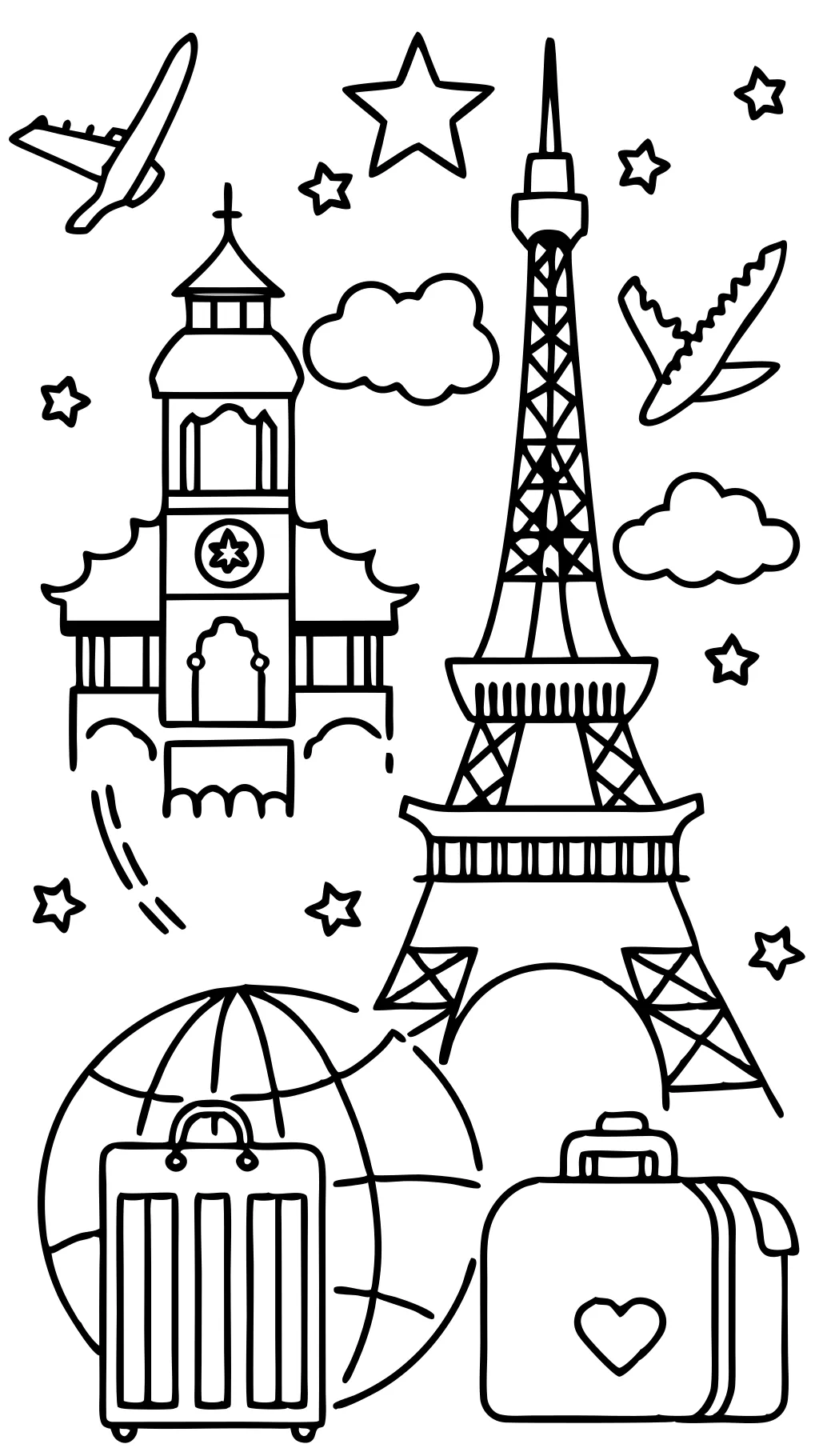 travel coloring pages